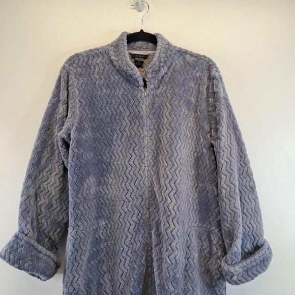 Natori Faux Fur Lavender Zip-Front Caftan Robe Size M - Picture 2 of 12